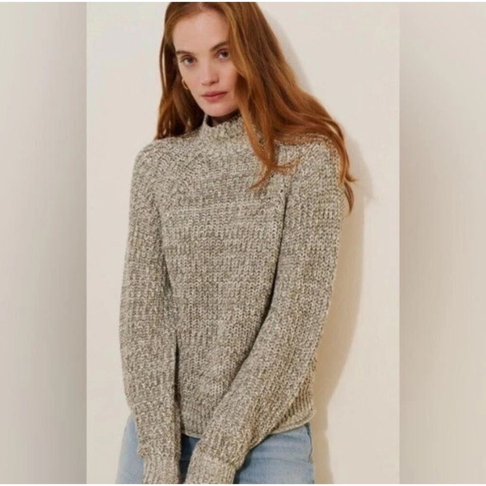 Madewell Women's marled Ivy Combo Marled Cotton Mockneck Sweater Size XS NWT
